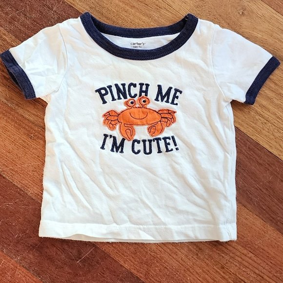 Carter's "Pinch Me I'm Cute" Crab T-Shirt Size 9 Months - Picture 1 of 6